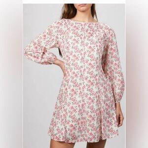 NWT Rebecca Taylor Size L Women’s Ikat
Fleur Long Sleeeve Dress Bone Combo